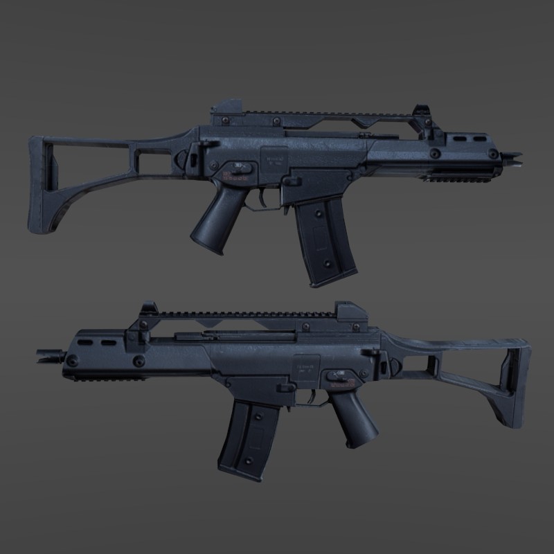 Low poly G36c + 2k texture preview image 1